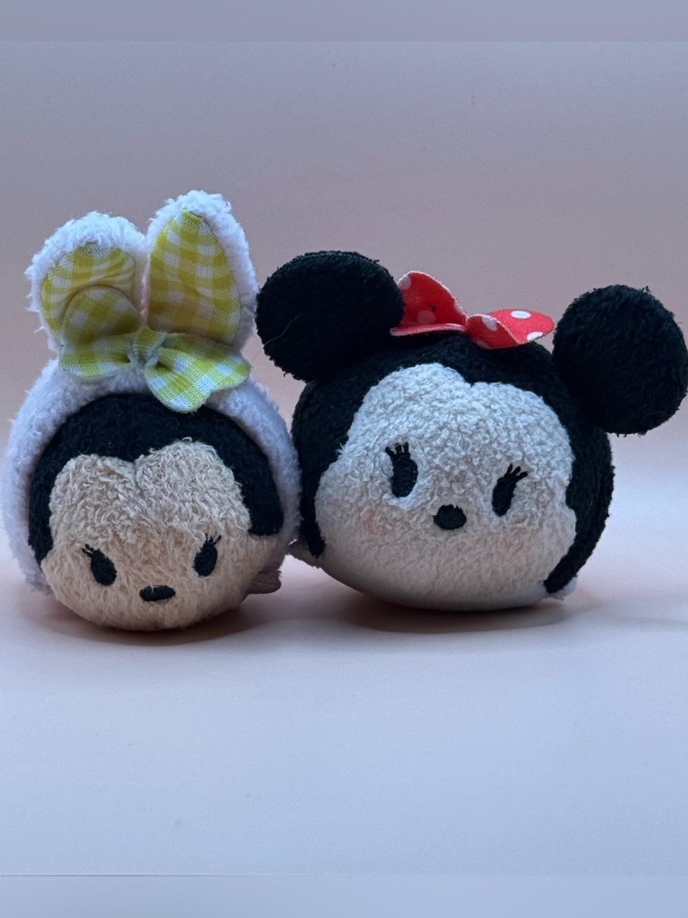 Disney Store Tsum Tsum Plush lot of (2) - Minnie Easter Bunny and Red Polka Dot